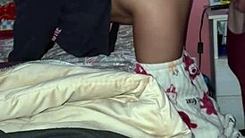 Young latina indian couple records first homemade doggystyle video at midnight