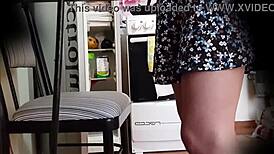 Hey! Upskirt Peek at My Stepsister’s Friend Visiting in Sexy Skirt!