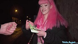 Public agent frees her belt for wet creampie