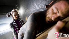 hey, watch this alt dominatrix pegging tattooed worker with dripping cumshot