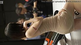 hot seoul korean racing girl showing off her style