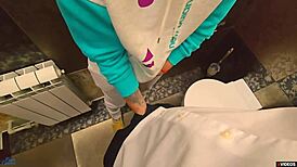 teacher cums in my panties in school toilet during break