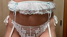 Cute Asian Bunny Girl Enjoys Anal Plug and Sexy Lingerie with Nipple Accessories