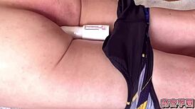 Borrowed swimsuit from girls’ club turns into secret pool masturbation at school.