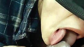 I watch this beautiful Mexican girl suck cock like a lollipop