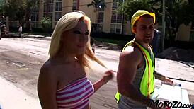 yo, blonde latina, how'd you get all that cum on your face at mofozo com?