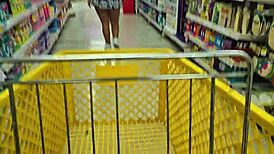 Venezuelan hotwife, Hey, see my big ass flashing in this Medellin supermarket? Cuckold films it all.