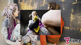 hey, watch this alt dominatrix pegging tattooed worker with dripping cumshot