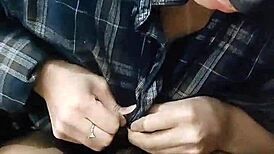 I watch this beautiful Mexican girl suck cock like a lollipop