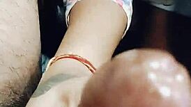 I watch this beautiful Mexican girl suck cock like a lollipop