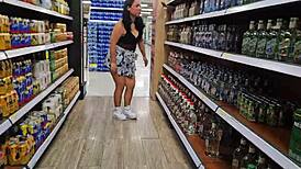 Venezuelan hotwife, Hey, see my big ass flashing in this Medellin supermarket? Cuckold films it all.