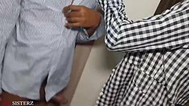 Bent Over in Bathroom, Ebony Beauty Takes Doggystyle from Stepbrother