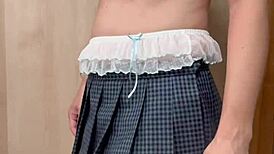 Cute Asian Bunny Girl Enjoys Anal Plug and Sexy Lingerie with Nipple Accessories