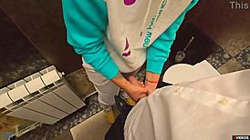 teacher cums in my panties in school toilet during break