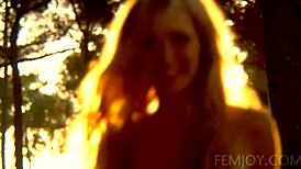 German Busty Blonde Teen Corinna Shines at Sunset