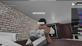 Fucking another fan in roblox studio condo, submissive blowjob leading to creampie