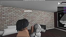 Fucking another fan in roblox studio condo, submissive blowjob leading to creampie