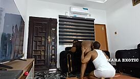 Fat ass ebony milf licks monster cock in doggystyle sex