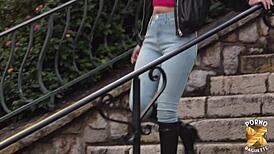 Nathalie and Luth, Two Stunning Blondes, Play with a Hard Cock in Lingerie