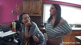 I watch Asa and Charley Chase explore anal toys passionately with big tits.