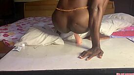 Oh wow, that Naija teen 18+ is riding a huge dildo for pure satisfaction!