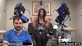 Phoenix Rose, the human guinea pig, moans through another mandatory hitachi orgasm session with Doctor Tampa.