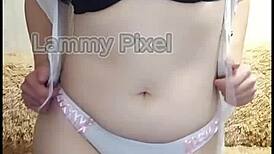 Horny Brunette LAMMY PIXEL STRIPTEASES Gorgeous ASS