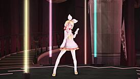 金发Kagamine Rin 3D性爱舞呻吟