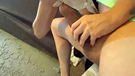 I was bored when the neighbor knocked at my door with his monster cock