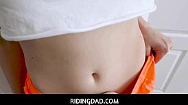 Little stepdaughter Sahara Skye teases her stepdad with playful moves. She knows how to drive him wild!