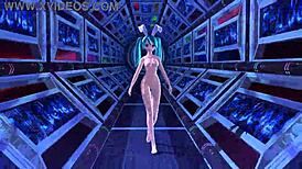 Hatsune Miku全裸兔女郎装在异星Project Diva模组中超棒
