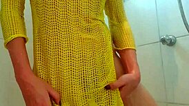 horny latina girl in the bath rubbing her tits and showing her ass, begging for cock