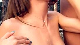 This horny blonde babe blew and banged rough in the woods. Outdoor amateur action got wild!