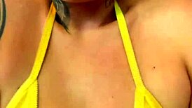 Training in bikini at Copacabana beach gym with friend