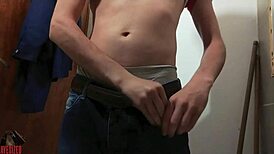 Young girl masturbates huge cock in POV