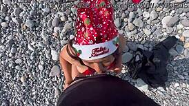 valentina fucks me on the beach after christmas party