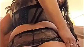 ahri star bounces on her big black dildo in cowgirl position