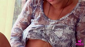 Horny Kylie P Leaks Sticky Girly Cum As She Rams Her Shaved Pussy