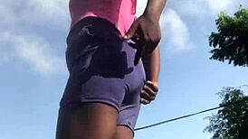 crazybitch enjoys privacy while visiting family