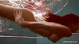 hot deniska strips naked underwater for teen fun