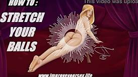 Ball stretching guide with erotic audio for intense roleplay. Listen to every hot instruction.