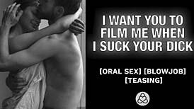 Imagine her sucking so well, he cums everywhere – audio porn delight.