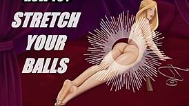 Ball stretching guide with erotic audio for intense roleplay. Listen to every hot instruction.