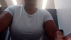 I skipped panties at gym, personal trainer smelled my sweaty pussy and filled me up in bathroom
