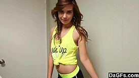 Dagfs - Cute Brunette Teen Rides Hard Cock with Passion