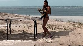 Gangbang in Paradise Turns Wild With Skinny Babes Moaning During Outdoor Assfucking Orgy.