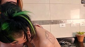 hey neighbor, cooked for you but ended up banging you and your daughter in kitchen!