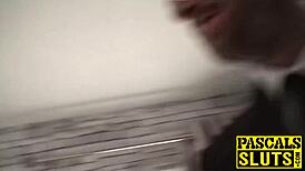 Bigtits subslut in lingerie gets dommed and fed cum.