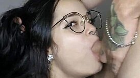 Cute Teen Bride Gags On Monster Cock, Licks Balls, Gets Cum On Big Tits