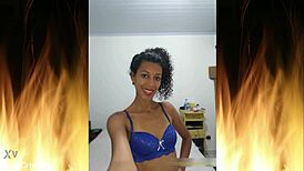 Beautiful brunette in blue lingerie trailer 01